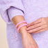 Pastèque | Argent | Bracelet double macramé en verre Cheshire
